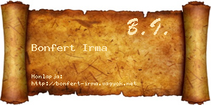 Bonfert Irma névjegykártya