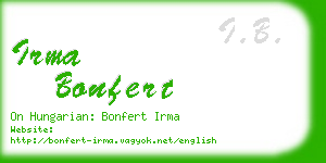 irma bonfert business card